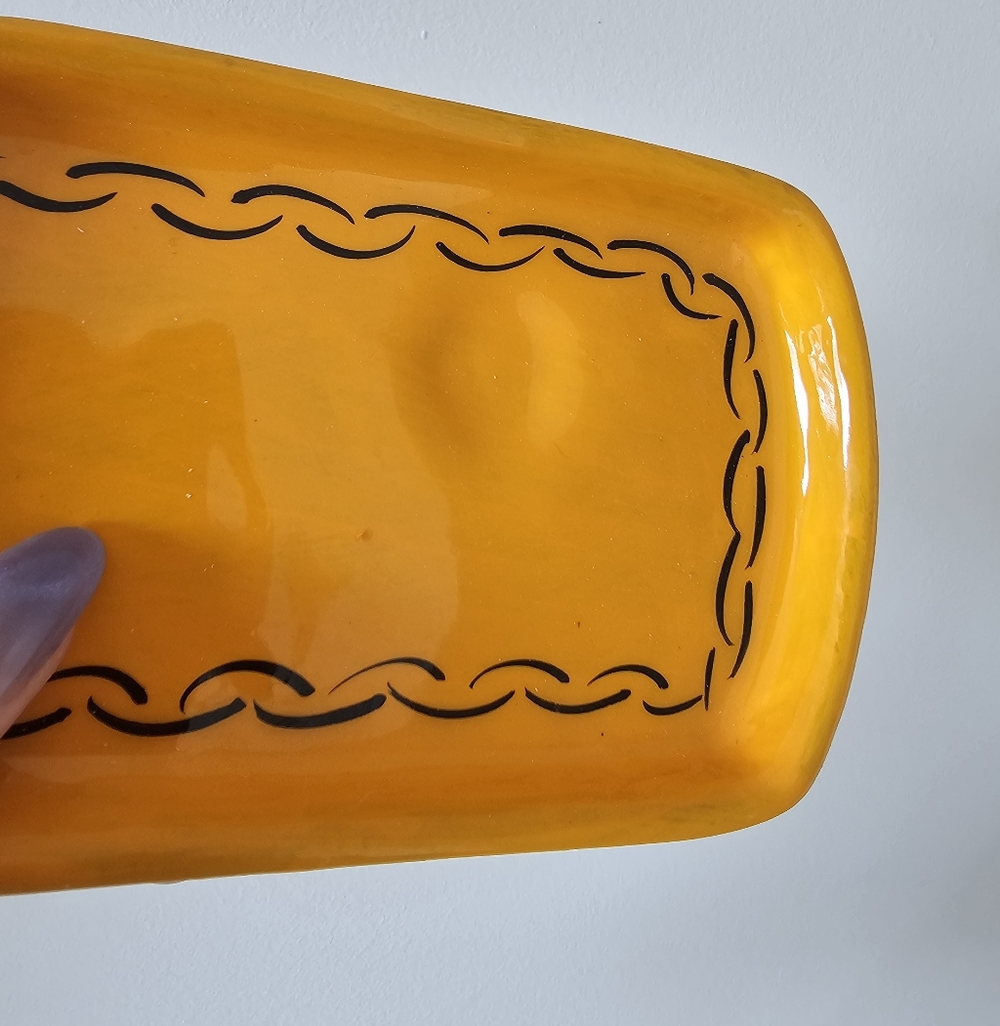 Handmade in Mexico ceramic Yellow Decorative Tray - Picture 2 of 6